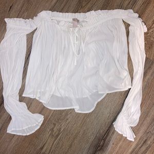 Off the shoulder white top